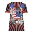 thumbnail image 5 of OAVQHLG3B Summer Tops for Women 4th of July Outfits for Women Patriotic ShirtsFashion Women's Casual T-shirt Star Printed V-Neck Short Sleeve Pullover Tops Blouse, 5 of 5