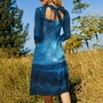 thumbnail image 5 of Magical Ethereal Universe Sky Flare Dress Square Neck Dress Elegant Female Fashion Printed Dress, 5 of 9