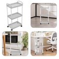 thumbnail image 4 of Carrito utilitario con ruedas, organizador de almacenamiento de plástico de 3 niveles, carrito de almacenamiento con ruedas para cocina, baño, dormitorio, guardería, 4 of 7