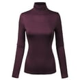 thumbnail image 1 of MixMatchy Women's Long Sleeve Turtleneck Lightweight Pullover Slim Fit Top, 1 of 4