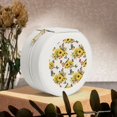 thumbnail image 6 of Yiaed Bird Sunflowers Print Travel Jewelry Case Bridesmaid Gift Boxes Jewelry Travel Organizer Small Round Jewelry Box Mini Storage-White, 6 of 7