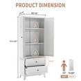 thumbnail image 6 of 72 Inch White Pantry Cabinet with 2 Drawers, Freestanding Kitchen Storage Cabinet with Adjustable Shelves, Heavy-Duty Organizer for Spices, Dishware, Small Appliances in Kitchen, Pantry, Dining Room, 6 of 17
