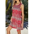 thumbnail image 4 of Vestido playero ligero informal estilo bohemio con estampado floral sin mangas para mujer, 4 of 7