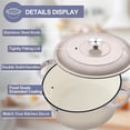 thumbnail image 3 of Dutch Oven, 6QT Enameled Cast Iron Dutch Oven Cooking Pot with Lid & Dual Handles, for Bread Baking Braising Stewing, Heavy Duty & Non Stick, Oven & All Stovetops Safe - Khaki, 3 of 4