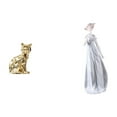thumbnail image 1 of Elegante escultura de cerámica de una mujer con un gato, figura de arte nórdico y estatua de niña, adorno para chimenea, estante, escritorio o armario, 1 of 8