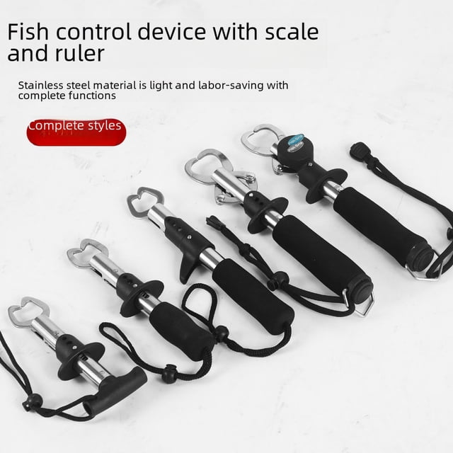 Mango de pistola, mango recto, dispositivo de control de peces, Luya, abrazadera de acero inoxidable para peces, alicates de control de peces con doble hebilla, suministros de pesca