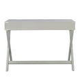 thumbnail image 3 of Weston Home Wood X-Base Campaign Writing Desk with Drawers, Silver Birch, 3 of 7