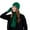 Green, variant on Three Piece Women's Cable Knit Beanie Long Scarf and Gloves Soft Warm Thick Winter Accessory Black Free Size