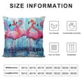 thumbnail image 5 of JEUXUS  Animal Throw Pillow Cushion Cover, Flamingos Love Birds Feather Romance Brushstroke Splash Watercolor Effect, Decorative Square Accent Pillow Case, Pink Blue Purple, 5 of 5
