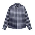 thumbnail image 2 of YFNNUP Big and Tall Plaid Shirts for Men Casual Button Down Shirt Oversize Lapel Long Sleeve Tshirt 2026 Spring Coats Blue XL, 2 of 9