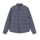 thumbnail image 2 of Blusa y camisa de manga larga con cuello vuelto para hombre, blusa informal a cuadros a la moda con botones y cuello vuelto, blusa de poliéster para hombre, 2 of 7
