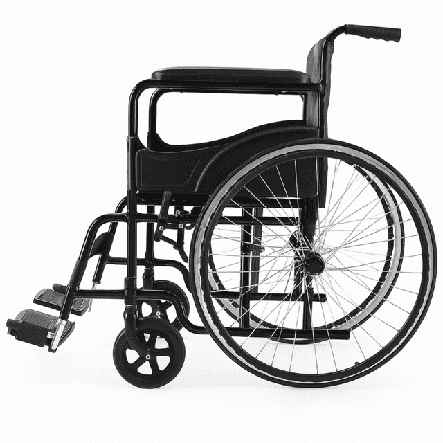 Silla de Ruedas Llantas Todo Terreno | Plegable con Cinturón de Seguridad | Soporta hasta 110 Kg