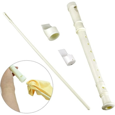 1 Pack 8 Hole Soprano Recorders Descant Flute With Cleaning Rod German Style for Chrildren Kids Beginner Graduation or Back to School Gift (white)