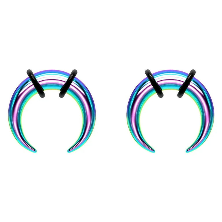 Rainbow Multi Colour Surgical Steel Ear Pincher Buffalo Stretcher Expander Rainbow Multi Colour Surgical Steel Ear Pincher Buffalo Stretcher Expander