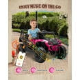 thumbnail image 6 of 12V Kids Ride on Car, Battery Powered Electric UTV Truck with Parent Remote Control, Bluetooth, Music, LED Light, 3 Speeds, Soft Start, Safety Belt, Horn, Ride on Toys for Boy GILR (Pink), 6 of 7