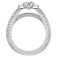 thumbnail image 3 of 14K White Gold Real Diamond Accented Ring Channel Set 4.85 CT TW (Moissanite Center), 3 of 5