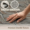 thumbnail image 6 of ODIKA 5'x7' Washable Area Rug Wave Distressed Vintage Stripe Brushstroke Interlocking Abstract Boho Refined for Dining Room, Under Table, Home Office, Non-Slip Chair-Friendly, 6 of 7