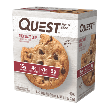 Quest Protein Cookie, Chocolate Chip, 15g Protein, 4 (Best High Protein Low Carb Foods)