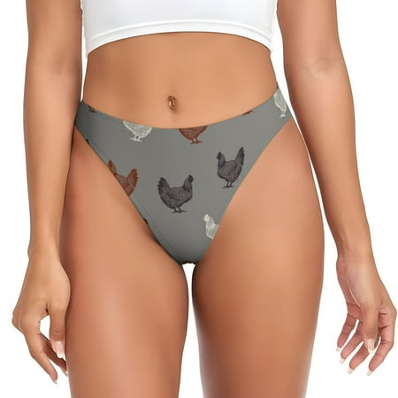 Lafuoo Rooster Pattern Women s Seamless Thong  Low Rise Underwear Panties Women s Clothing-Small