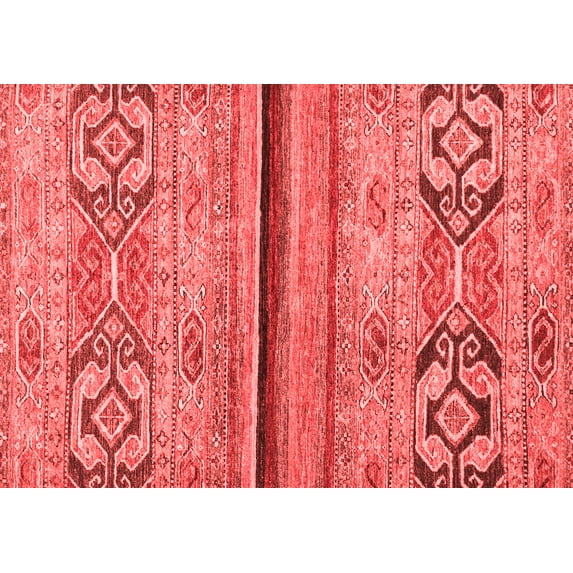 Ahgly Company Machine Washable Indoor Rectangle Abstract Red Modern Area Rugs, 2' x 4'