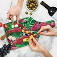 thumbnail image 4 of Flamingo Cutting Board, Flamingos Sitting on Macro Tropic Exotic Leaves Graphic in Retro Style Art, Decorative Tempered Glass Cutting and Serving Board, Wine Bottle Shape, Pink Green, by Ambesonne, 4 of 5
