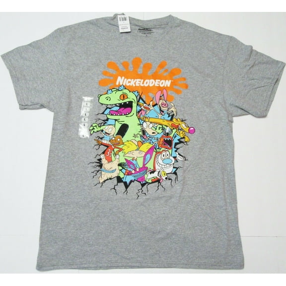 Nickelodeon Large  T-Shirt   Size L  Grey Gray T Shirt