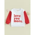 thumbnail image 2 of Bslissey Toddler Baby Boys Girls Valentines Day Sweatshirt Long Sleeve Letter Print Hoodie Infant Loose Pullover Tops 6M 12M 18M 24M 3T 4T Kids Casual Daily Clothes, 2 of 9