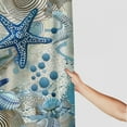 thumbnail image 3 of Creowell  Nautical Coastal Shower Curtain Ocean Beach Seashell Starfish Coral Fabric Bathroom Decor Set with Hooks White, 3 of 7