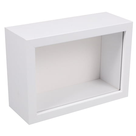 PBPBOX White Wooden Specimen Display Frame with Glass Window for Dried Flowers Keepsakes