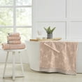 thumbnail image 4 of Modern Threads Jacquard Border 6-Piece Cotton Bath Towel Set, Peach, 4 of 5
