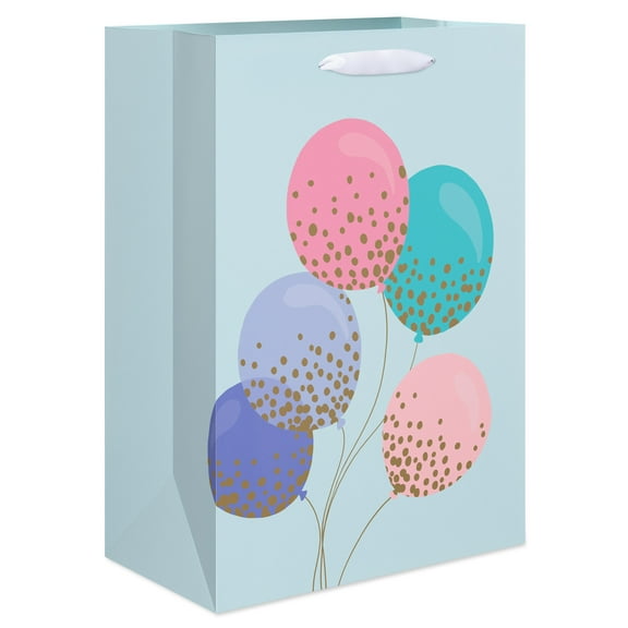 American Greetings 10" Medium Teal Gift Bag for Her, Balloons (1-Count)