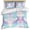 Pink, variant on 3 Piece Abstract Minimalistic,Duvet Cover Set Full Size,Microfiber Comforter/Quilt Cover with Corner Ties and 2 Pillowcases,Turquoise Pink Ombre Aesthetic Color Art Soft Bedding with Zipper Closure