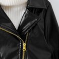 thumbnail image 7 of Boys Girls Spring Motorcycle Faux Leather Jackets with Oblique Zipper Autumn/Winter Lapel Zipper Leather Coat, 7 of 7