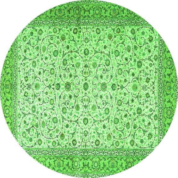 Ahgly Company Indoor Round Persian Green Traditional Area Rugs, 3' Round