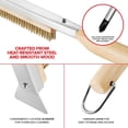 thumbnail image 5 of Essential Pizza Oven Accessories Kit- Includes Extra-Long Wooden Handle, 2 Brush Heads with Stainless Steel, Heat-Proof Bristles- + Slicer & Server |Works on Gozney, Blackstone & Pizza Ovens, 5 of 7