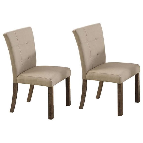 Cterwk Set of 2 Upholstered Dining Chair with Wood Legs, Light Gray