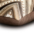thumbnail image 2 of Decorative Brown 12"x22" (30x55 cm) Lumbar Pillow Cover, Silk Chevron, Embroidery & Beaded Oblong Pillow, Geometric Pattern Modern Style - Chevron Peak, 2 of 3
