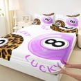 thumbnail image 4 of Castle Fairy Purple Billiards Bed Sheets 4-Piece, Vintage Cheetah Print Full Size Sheets, Brown Black,1 Fitted Sheet, 1 Flat Sheet and 2 Pillowcases, 4 of 6