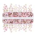 thumbnail image 1 of Lentejuelas con purpurina para uñas con diseño de flores, 12 cuadrículas, doradas, rosas, holográficas, con diseño de flor de cerezo, 1 of 4