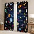 thumbnail image 2 of Homewish Starry Sky Black Out Curtains For Preppy Children Kids,Universe Galaxy Curtains Pack of 2 (42x63 Each),Cosmos Planet Bedroom Curtains,Breathable Home Decor, 2 of 6