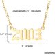 thumbnail image 4 of Collar con colgante de número de año de nacimiento, collar de acero inoxidable con número de oro y cumpleaños, joyería de cadena para mujer y niña Ormromra LRWJ198-17, 4 of 6