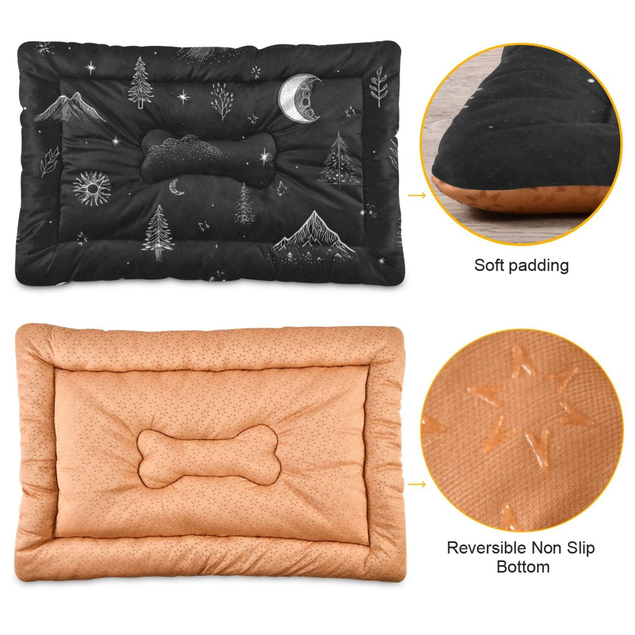 Cozy Mat Pet Bed Indoor Outdoor Warm Soft For Cat Dog Puppy(S/M) Hand-drawn Details