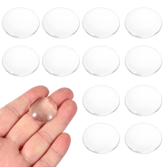 Uxcell 12 Pcs Convex Lens, 25mm OD 36mm Focal Length Magnifier Lens Optical Lenses Borosilicate Magnifying Glass Flat Convex for DIY Crafts Office Home Science LED Spotlights Flashlights