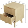 thumbnail image 3 of Fluted Nightstands Set of 2, Mid Century Modern 2 Drawer Dresser for Bedroom, Small Night Stand Side Table End Table with Wood Drawer Storage for Bedroom Closet, Natural, 3 of 15