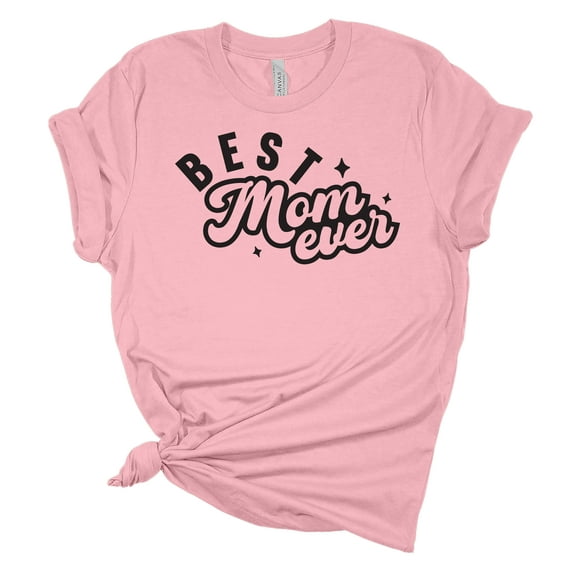 Best Mom Ever Mother's Day Women's Short Sleeve T-shirt Graphic Tee-Pink-xxxl