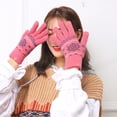 thumbnail image 4 of Guantes de invierno con pantalla táctil para mujer y niña, guantes de punto suaves y cálidos, 4 of 5