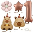 thumbnail image 2 of Capybara Theme Balloon 1st Birthday Party Decorations Includes Capybara Shaped Balloons Flower Balloons for Party Party Favors Capybara Theme, 2 of 10