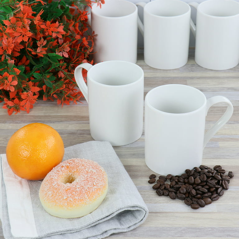 Gibson Our Table Simply White Porcelain 3.5 Inch Caterer Cylinder Mugs Set  Of 6 : Target