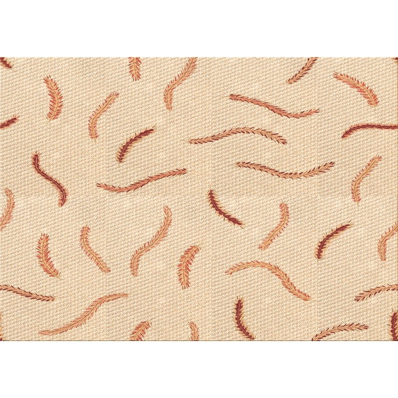 Ahgly Company Indoor Rectangle Patterned Moccasin Beige Area Rugs, 3' x 5'