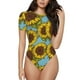 thumbnail image 1 of Balery Sunflowers Body de cuello redondo de manga corta para mujer Tops de manga corta Tops básicos-Medium, 1 of 7